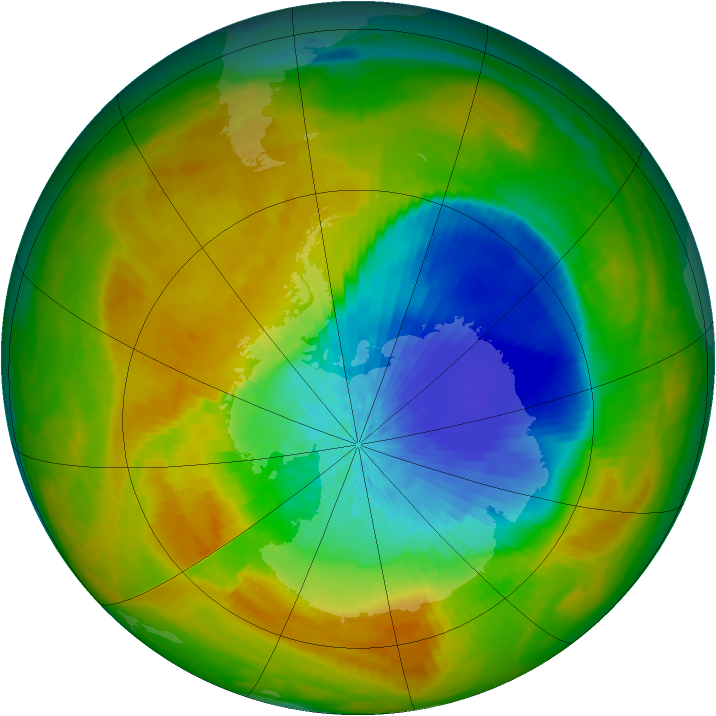 Antarctic ozone map for 06 October 2002